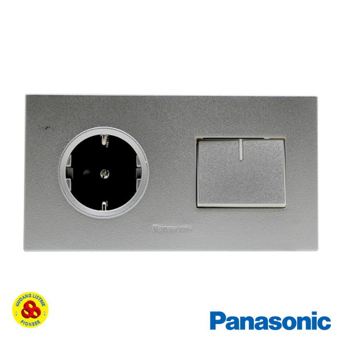 Panasonic Stop Kontak + Saklar 1G Silver WESJP11212 Style Series MWS