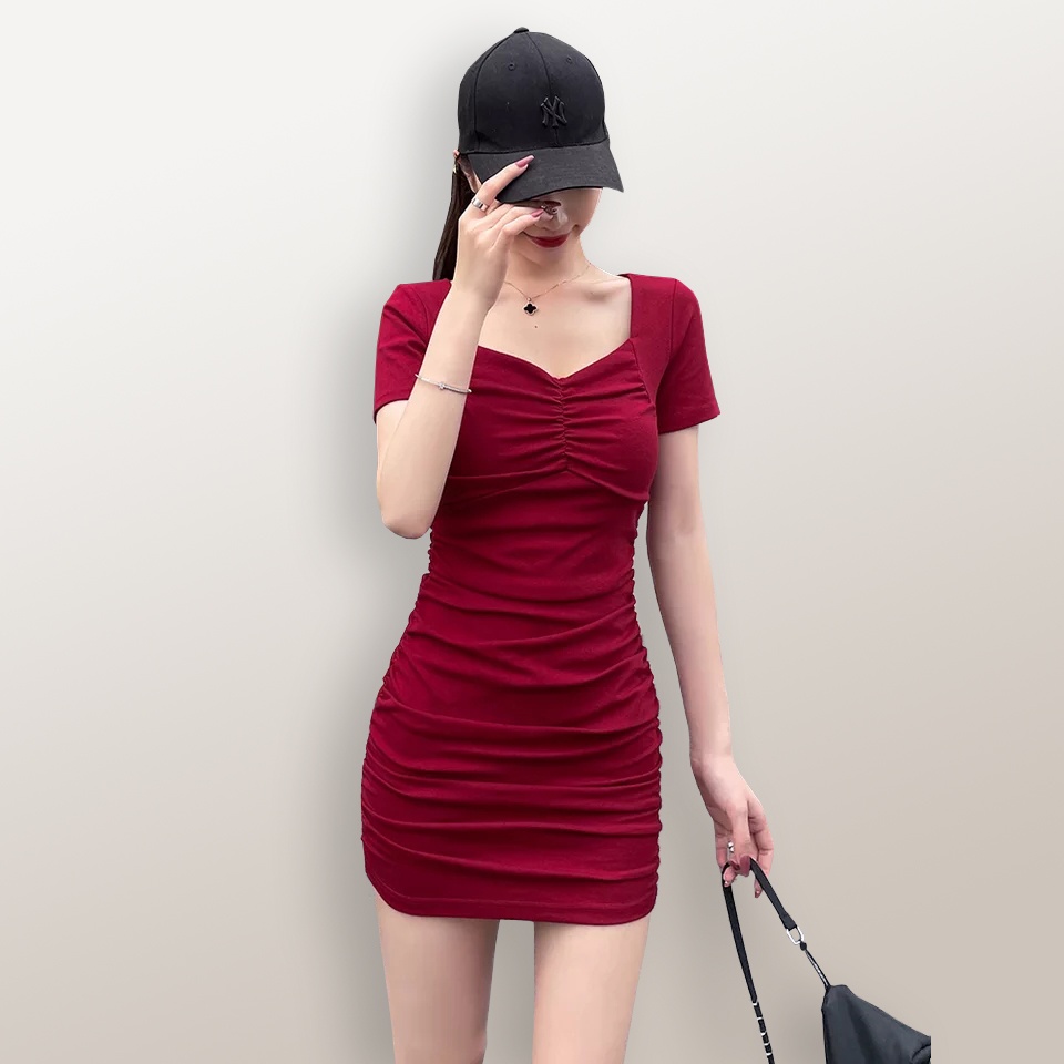 Mini Dress sexy lengan pendek Gaya Korea wanita model terbaru - XSHOP Eleanor