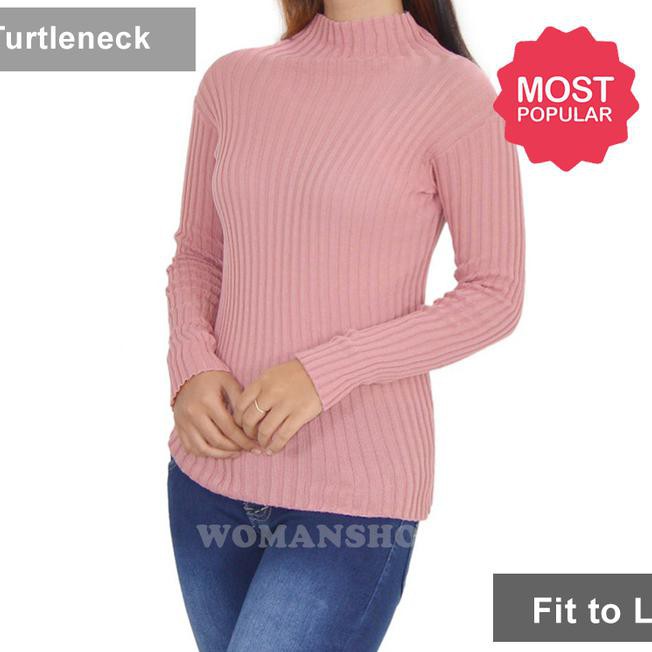 S2OB SWEATER RAJUT WANITA TURTLE NECK BAJU RAJUT KOREA WANITA TURTLENECK D - MAROON WIUR