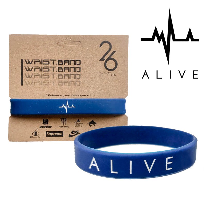 GELANG TANGAN PRIA - GELANG KARET ORI ALIVE NAVY