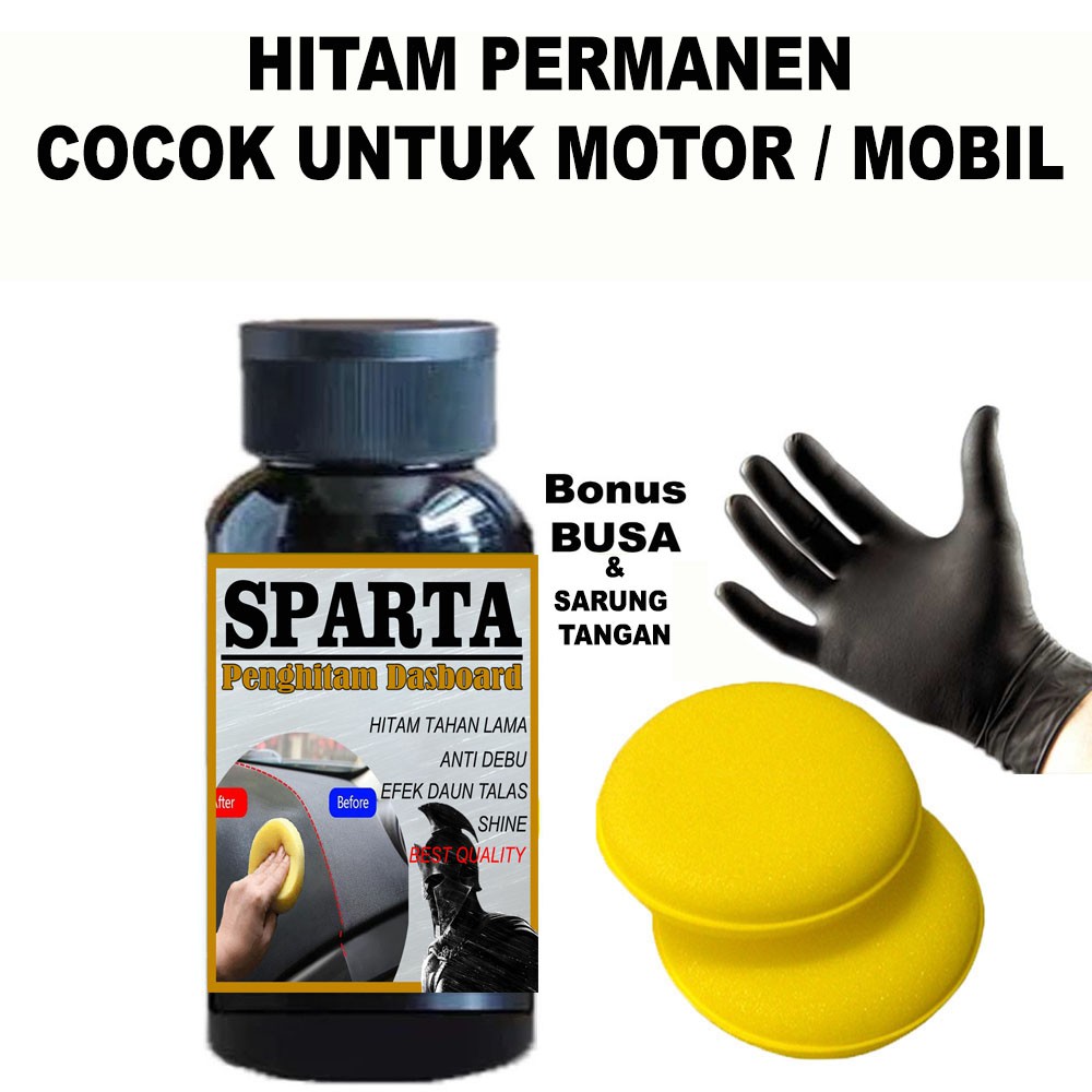 SPARTA BACK TO BLACK Penghitam PERMANEN Body Kendaraan Motor Mobil / Penghitam Dasboard + BONUS