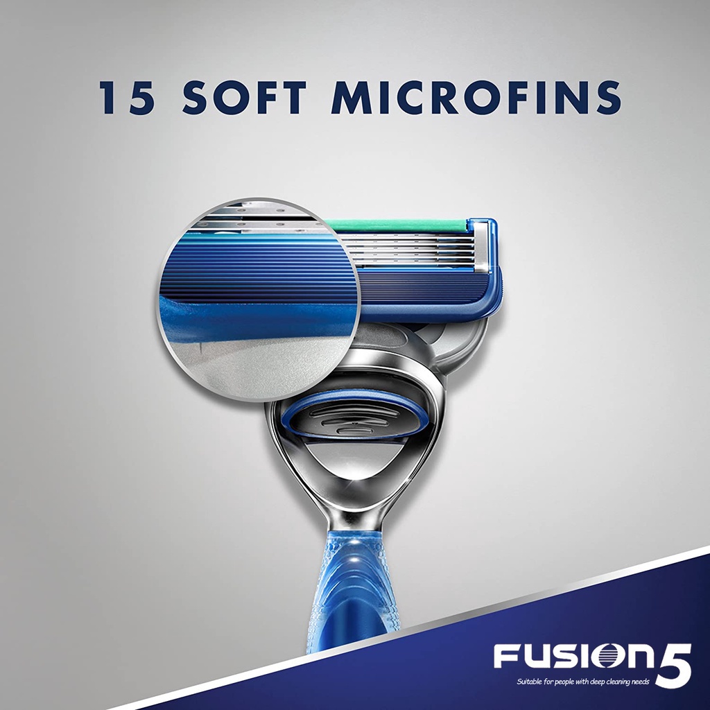 Pisau Cukur 5 Lapis Kepala Pengganti Bahan Stainless Steel Untuk Gillette Fusion 5 Gagang