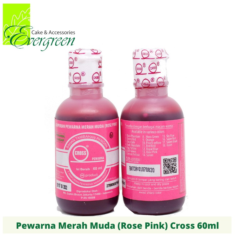 

Pewarna Makanan Cross Merah Muda (Rose Pink) 60ml