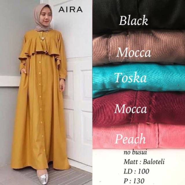 GAMIS MUSLIM AIRA CAPE BALOTELLI - Gamis Maxi Simple Long Dress