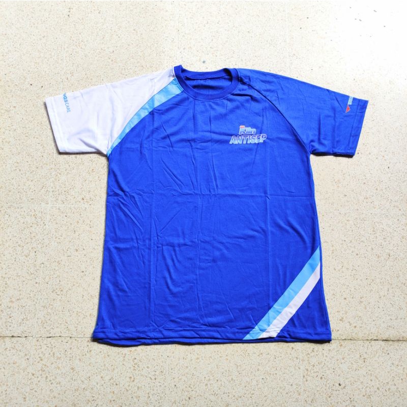 BAJU KAOS DEWASA BIRU PUTIH SOKLIN TIDAK POLOS