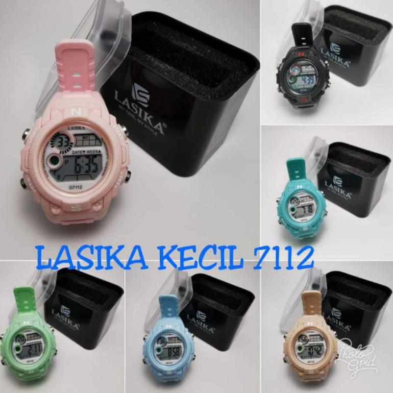 DOM.08Ap22м– Jam Tangam Anak Anak SD/SMP LASIKA 7112 Original Anti Air Free Box Transparan