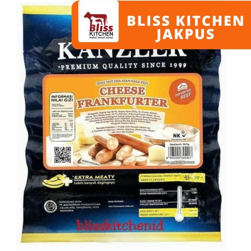 

Sosis Kanzler Cheese Frankfurter Beef Sausage / Sosis Keju 360gr