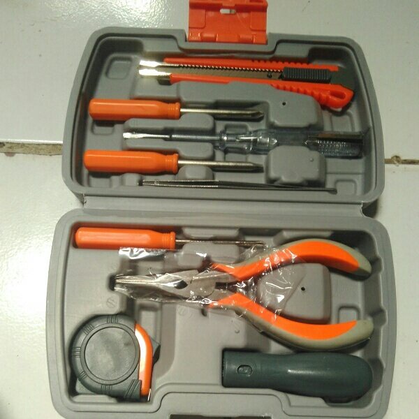 [COD] TOOLS BOX 9in1 ALAT PERTUKANGAN KOMPLIT TES PEN TANG OBENG METERAN HHL-348