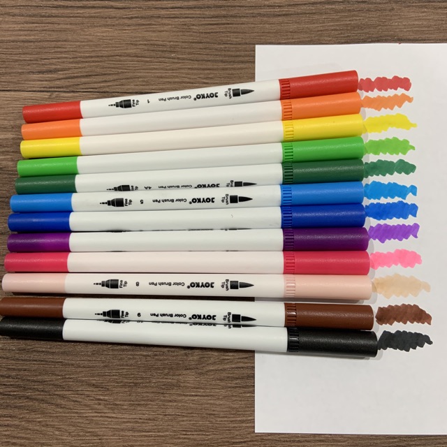 

JOYKO Brush Pen 12 Warna Brush + Pen Clp-06 Set Spidol Kaligrafi