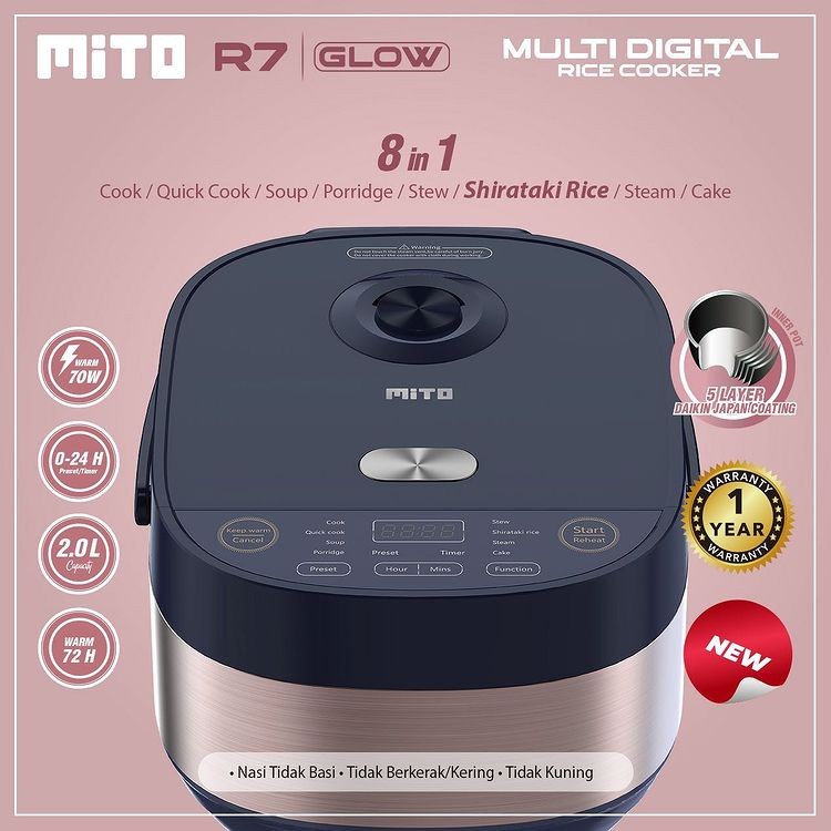 Mito Digital Glow Rice Cooker R7