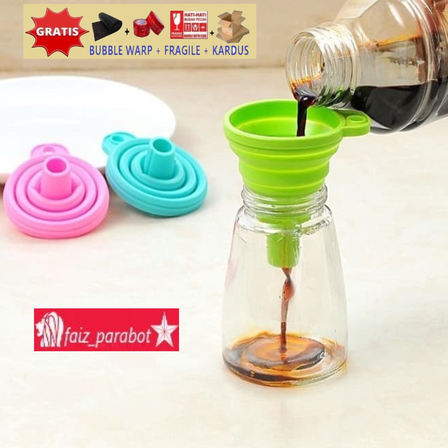 Corong Silikon Lipat Serbaguna Minyak Air Portable Dapur Silicone Mini