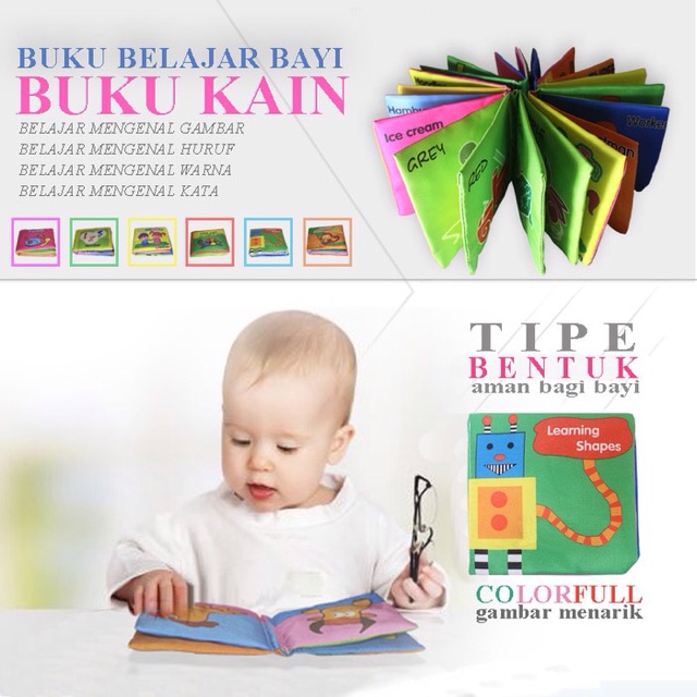 Buku Bayi kain buku bantal bayi Soft book baby 01-shape