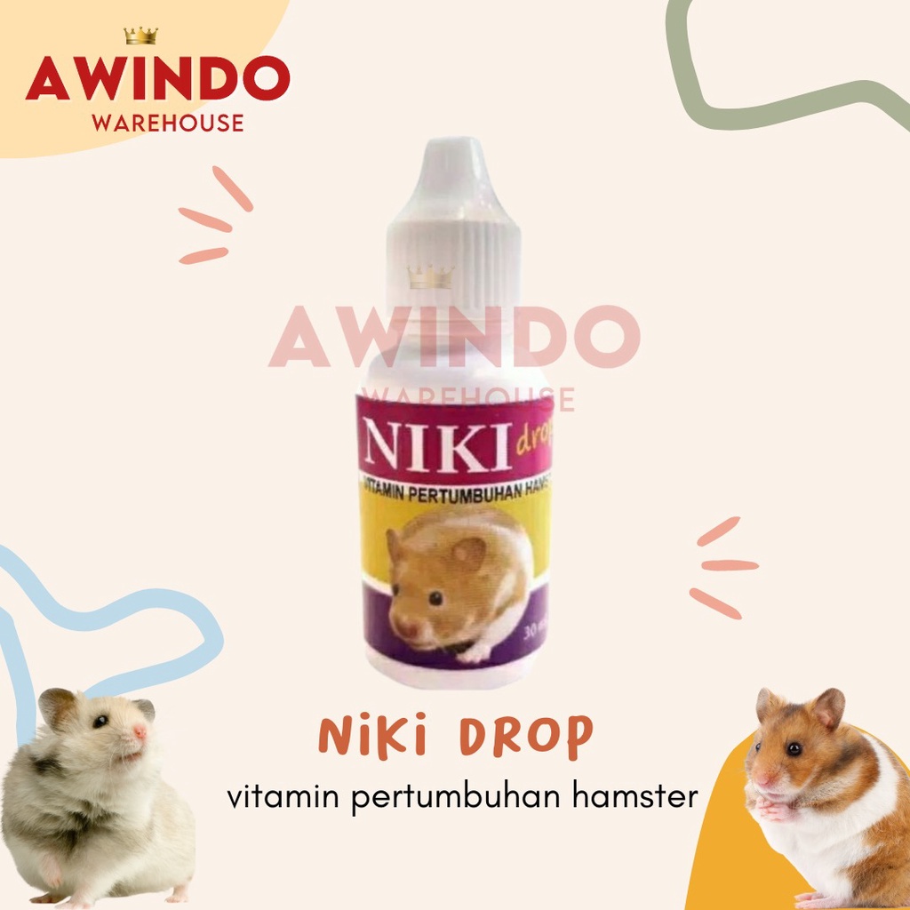 NIKI DROP - Obat Vitamin Hamster Pertumbuhan Stamina Kulit Cerah 30ml