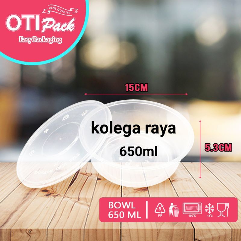 Kotak Makan Thinwall Plastik OTB 650ML Model Bowl Mangkuk  Isi 25pcs