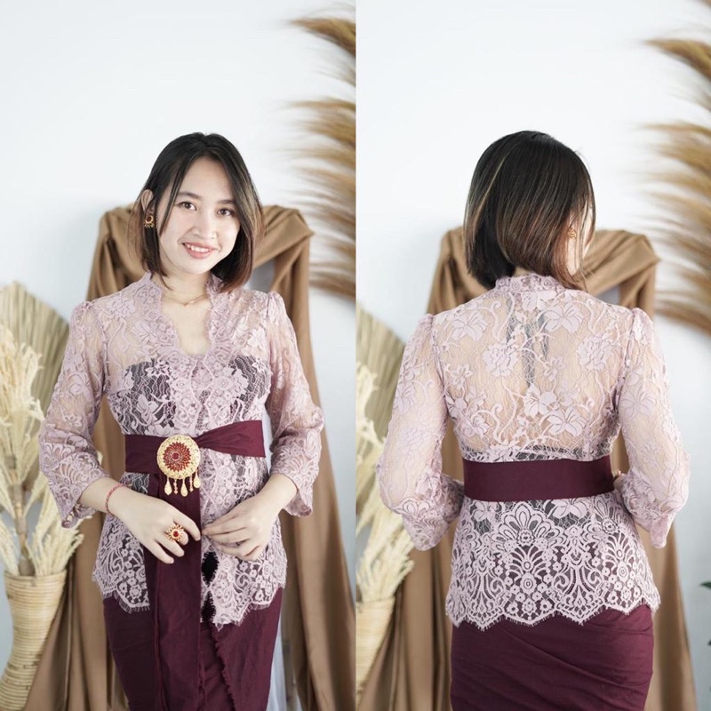 Kebaya jadi semifrance motif terbaru, lengan balon BEST SELLER !-1