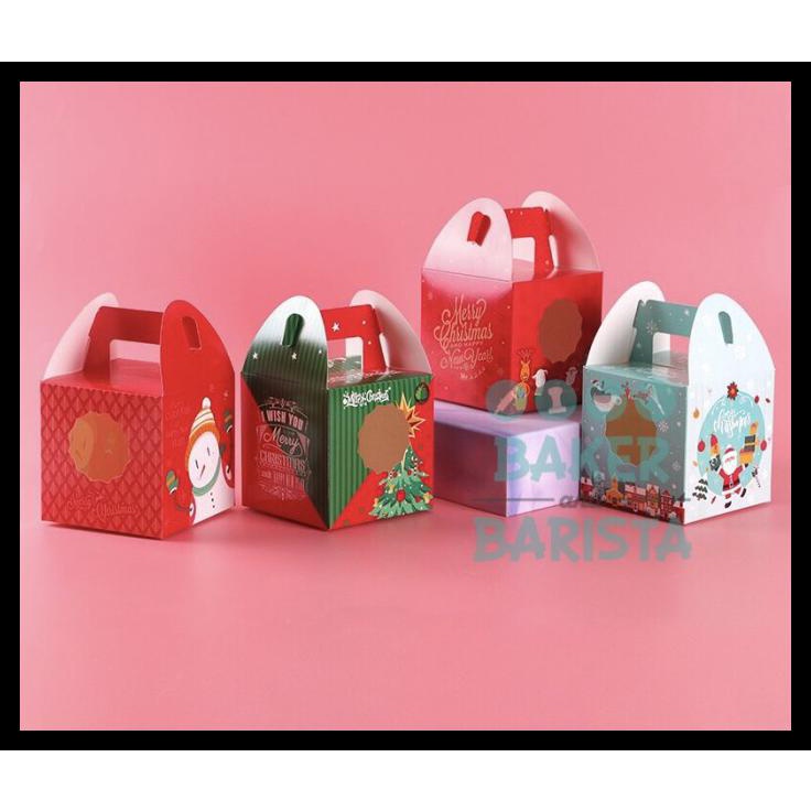 

(5Pcs) Xmas Box Window / Box Cupcake Kue Cake Box Natal Kotak Kado