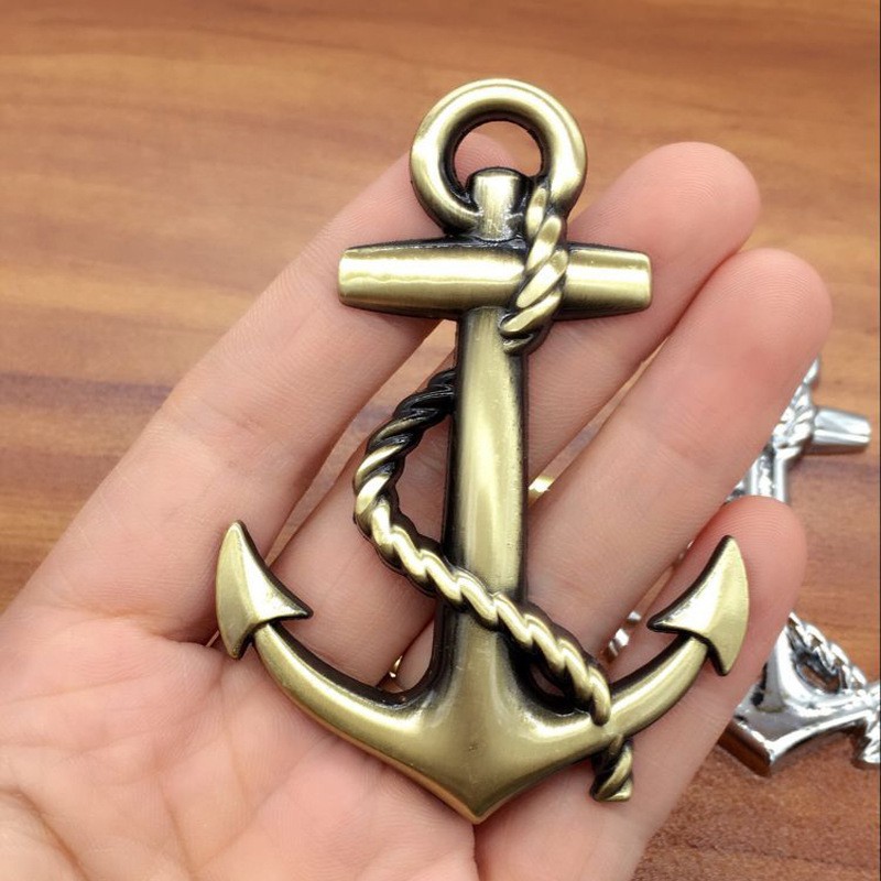 1Pc Lencana Emblem Model Jangkar Kapal Laut Navy untuk Toyota Honda Lexus