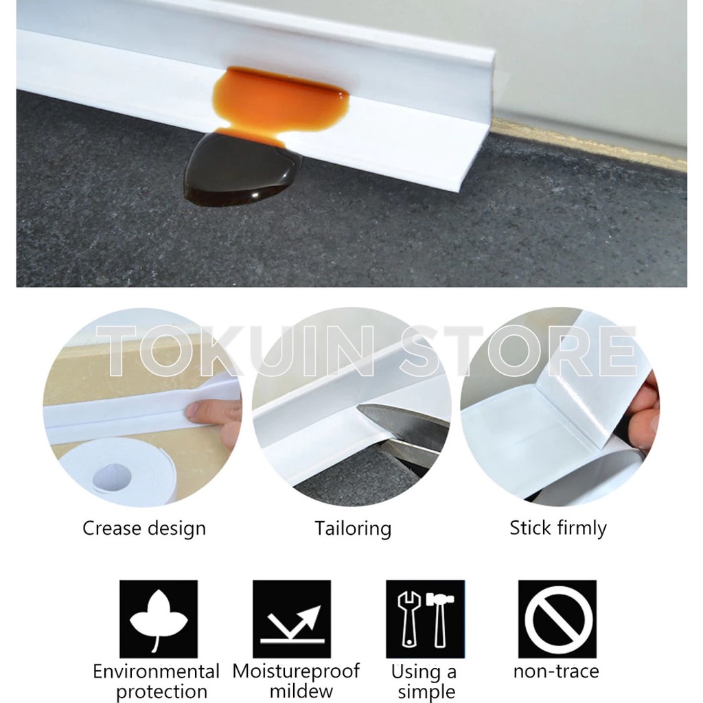 Seal Tape Protection Penutup Celah Siku Wastafel Karet Pengaman Pintu