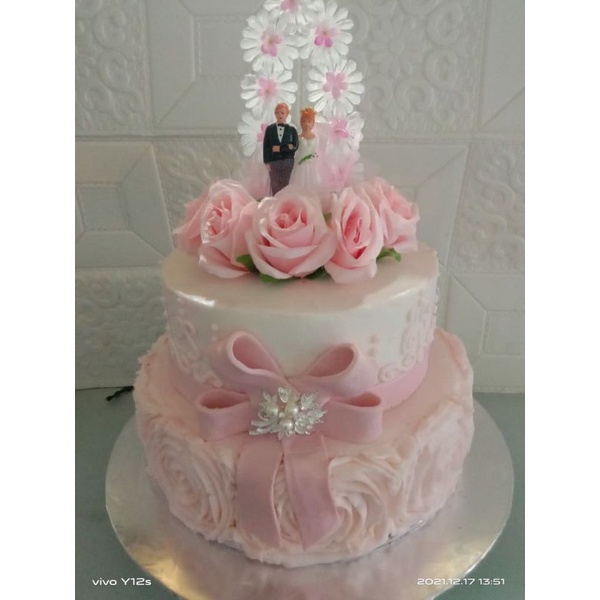 

Pink Wedding Cake 2 Tier / Cake Cantik/Cake Coklat