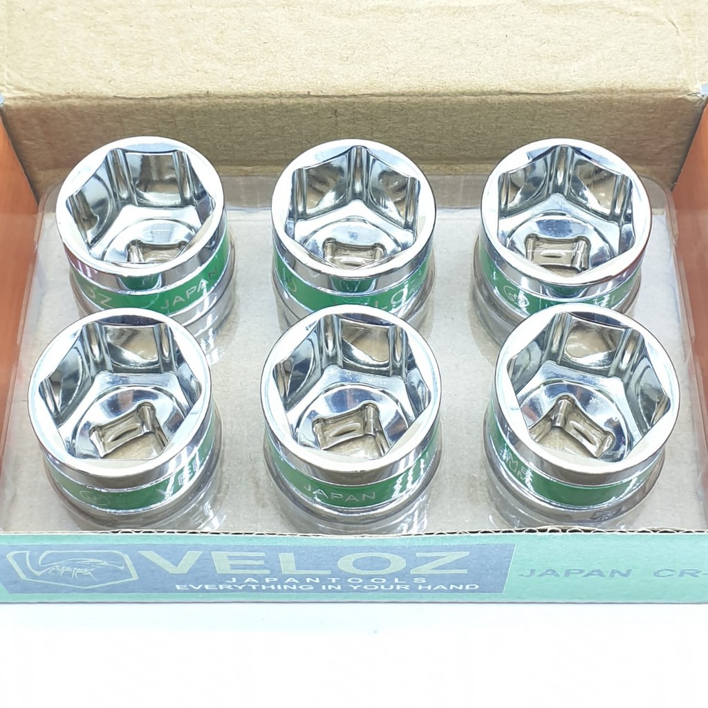 Veloz Premium 27mm Kunci Mata Sok Sock Socket 27mm 6PT 1/2&quot; Chrome Vanadium Steel