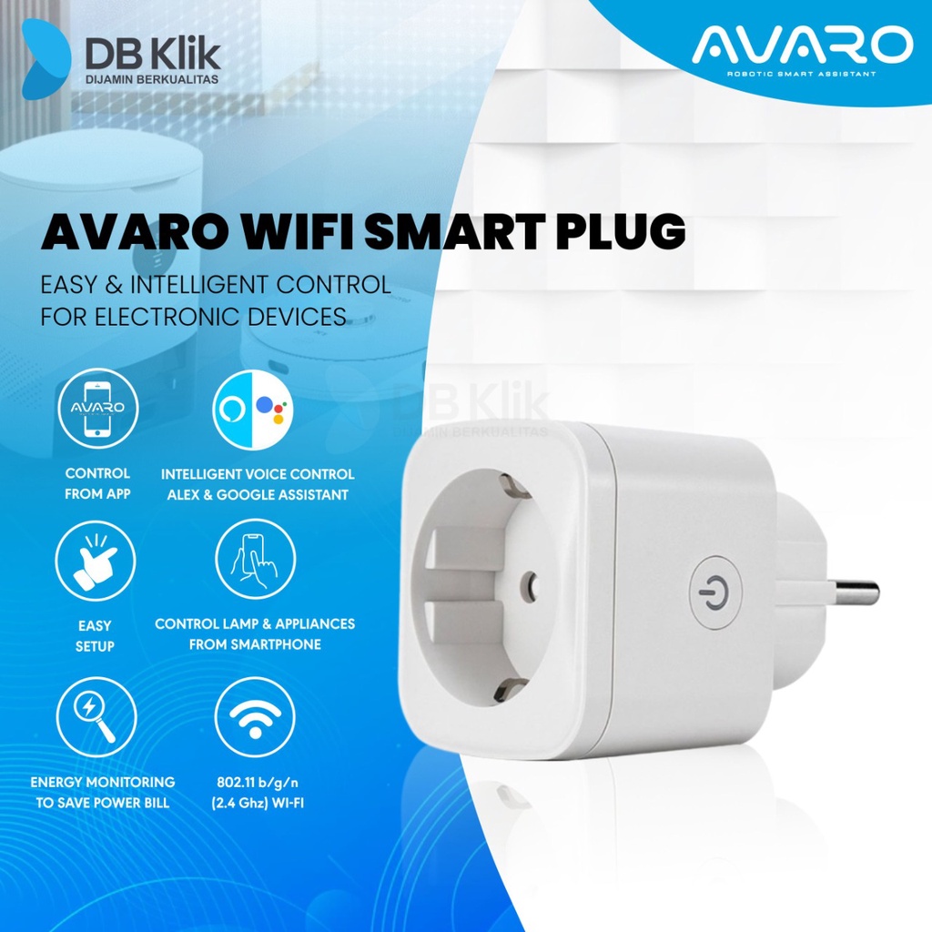 WiFi Smart Plug AVARO- AVARO Smart Plug WiFi 2.4Ghz 16A IoT Smart Home