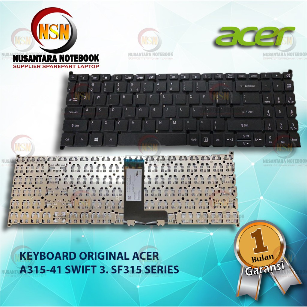 Keyboard Acer Aspire 3 A315-42 Swift 3 SF315 15 Inch Tombol Power