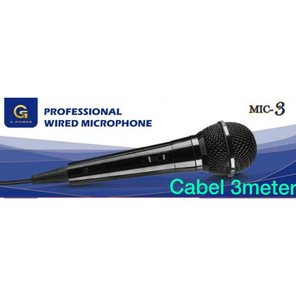 GPOWER MIC 3/ MIC 5 original Mic kabel 3 meter Microphone cable karaoke vocal audio pengeras suara MUSIK