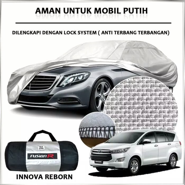 Cover Mobil INNOVA REBORN Waterproof - Sarung Mobil Putih FUSION R