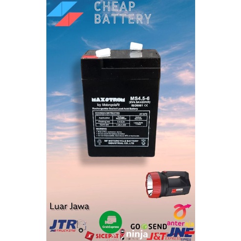 Aki accu baterai kering vrla mf 6v4.5ah 6v 4ah mainan