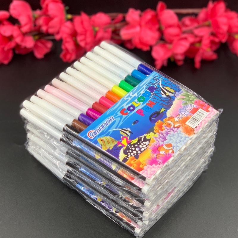 

Spidol 12 warna 828 murah AMANDA grosir