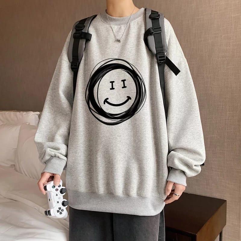 SWEATER OVERSIZE  SMILE XXL PRIA WANITA SIMPLE