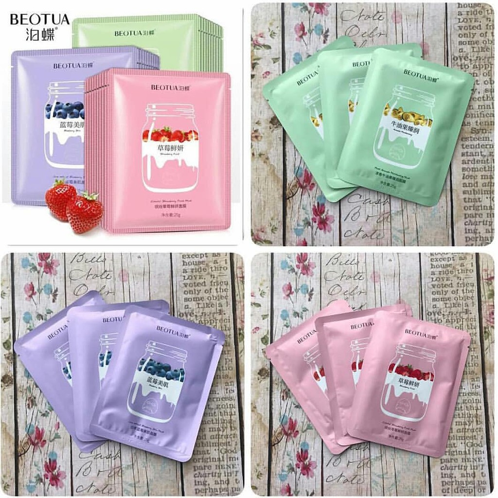 Beotua Yogurt Fruit Mask Masker Wajah Beotua Sheetmask Indonesia