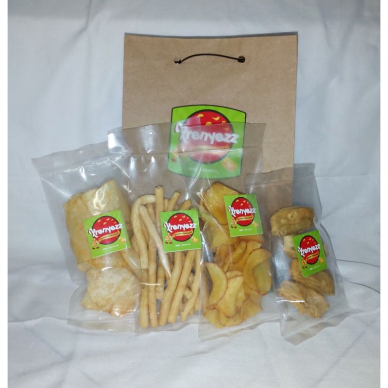 

Paket semuan hajatan oleh-oleh kripik kue stik krenyes gurih nagih