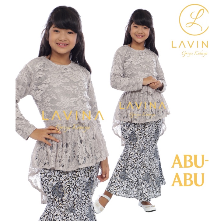 SETELAN KEBAYA AURORA  ANAK USIA 5-13 UKURAN M L XL XXL TAHUN BAHAN BROKAT ROK DUYUNG / SETELAN AURO
