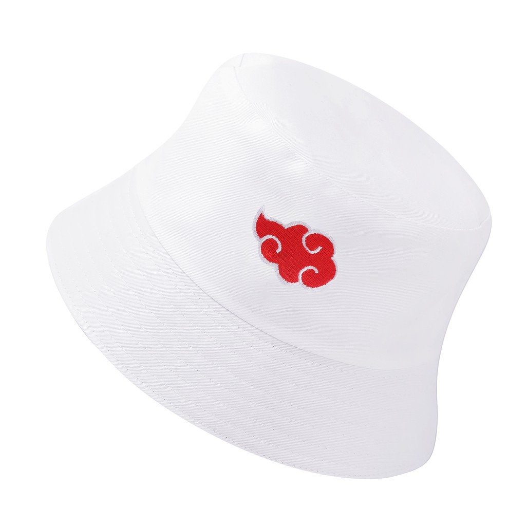 Topi bucket hat Naruto Anime lovers Akatsuki logo topi bucket wanita   Uchiha family logo 100% cotton fisherman's hat topi bucket pria