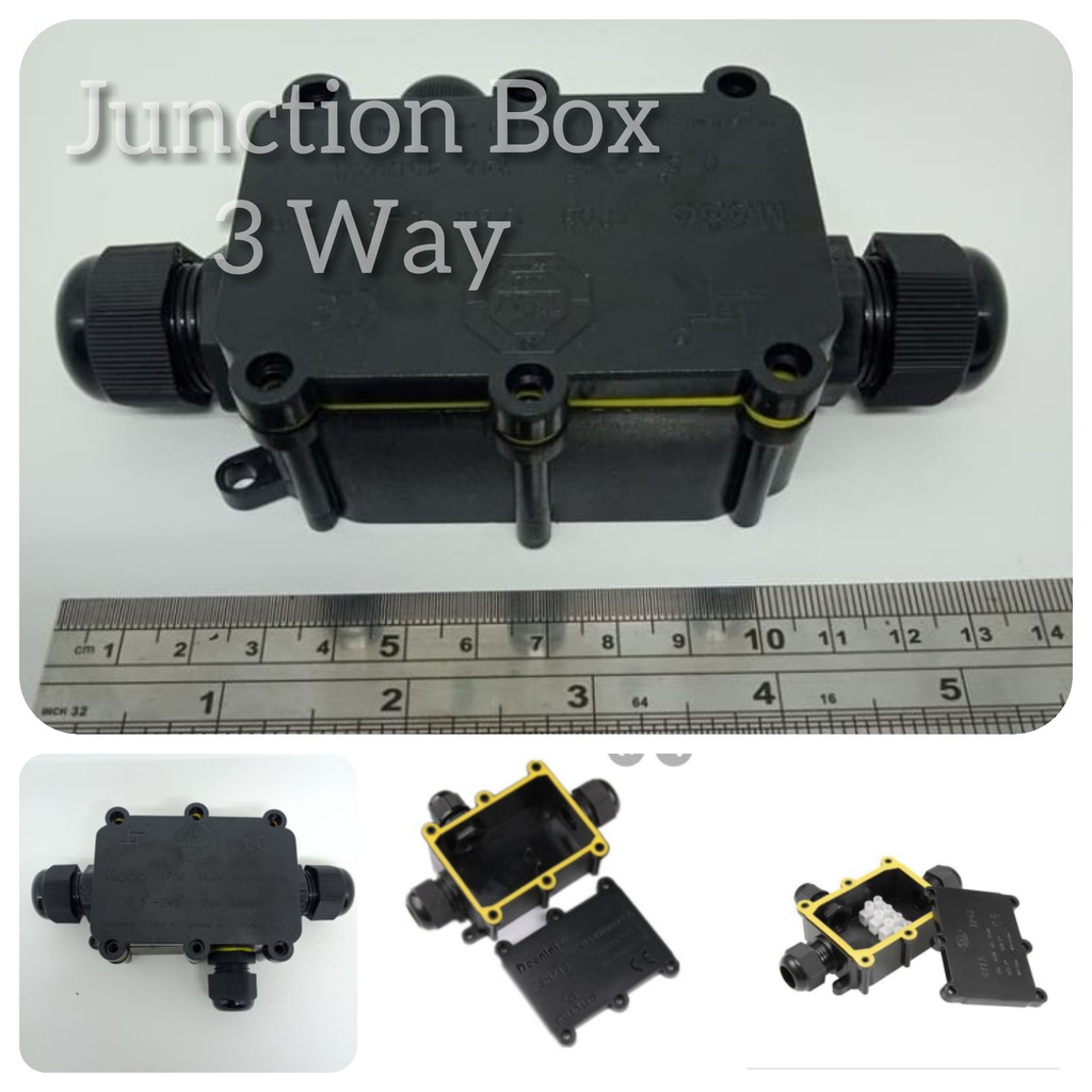 Jual Outdoor Junction Box Sambungan Kabel Waterproof 3 Cabang 3 Ways ...