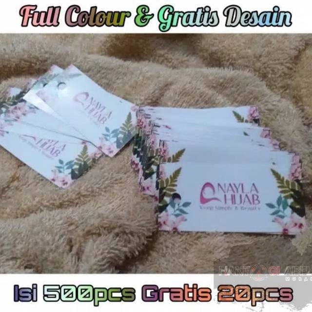 

Hangtag / Label Hijab dll Bahan Ivory Gratis Desain Free LockPin @500pcs+Bonus 20pcs