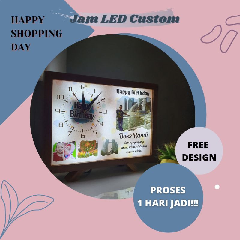 Murah Jam Dekorasi Kantor Custom Foto Akrilik Kado Gift Lucu Kado Wisuda Ultah