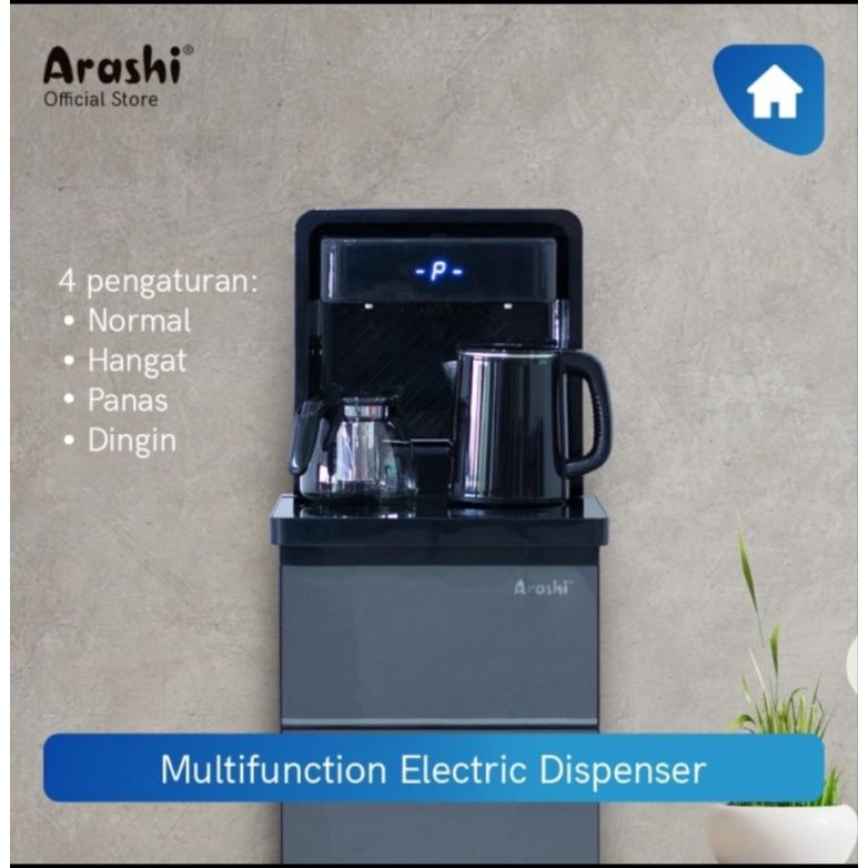 ARASHI Dispenser Air AMD 02B - Galon Bawah - Dingin Es Dan Hot - Water Dispenser