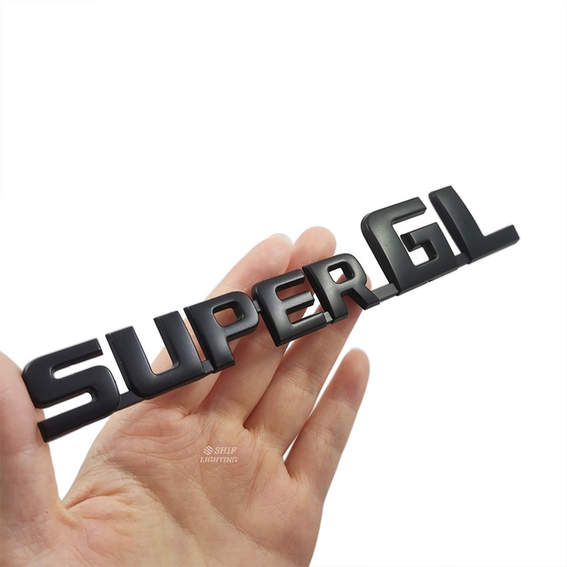 1pc Stiker Emblem Logo SUPER GL Bahan ABS Krom Warna Hitam Untuk Bagasi Belakang Mobil TOYOTA HIACE SUPER GL