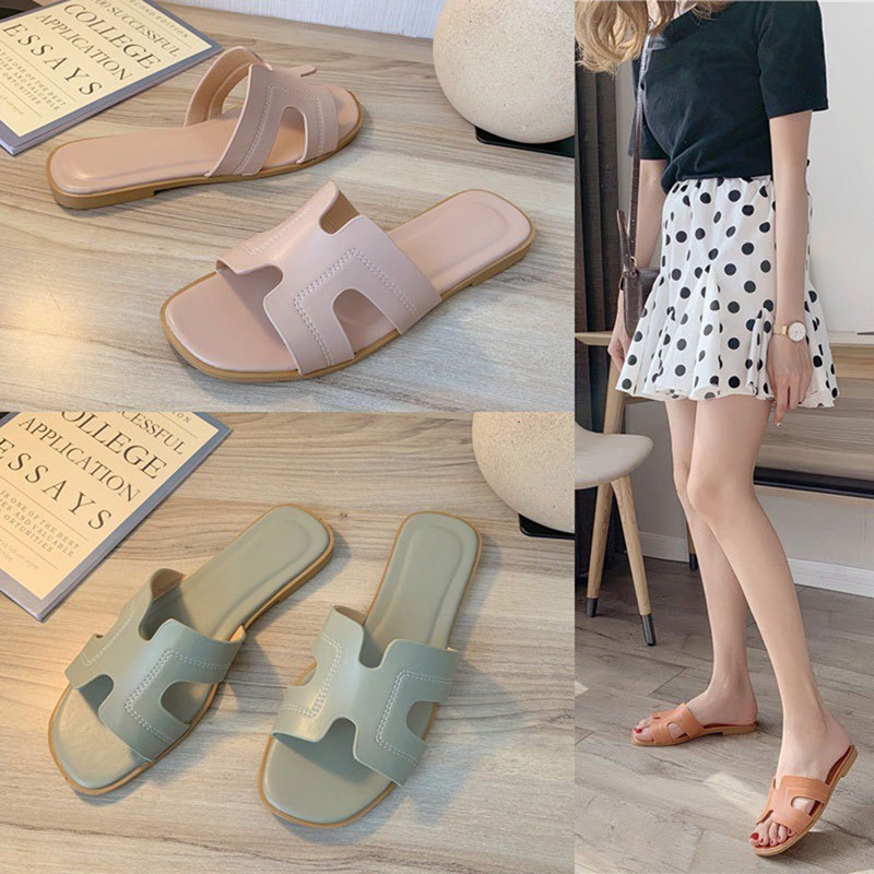 [SEPATU.IMPORT88] SP 057 Sandal Selop Wanita Gaya Casual Anti Slip Warna Polos untuk Musim Panas