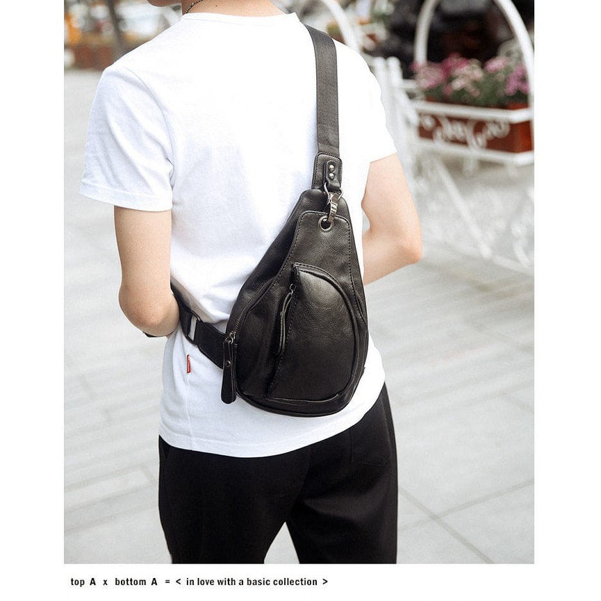 Tas Sling Bag Pria Kulit Fashion Import Pria