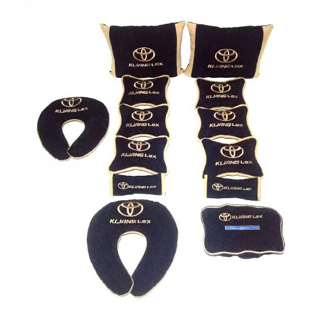 ( 2 kg )Kijang LGX Bantal aksesoris mobil Hitam list Cream