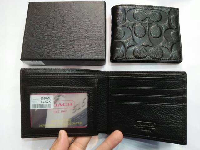 Dompet coach lipat pendek kulit import