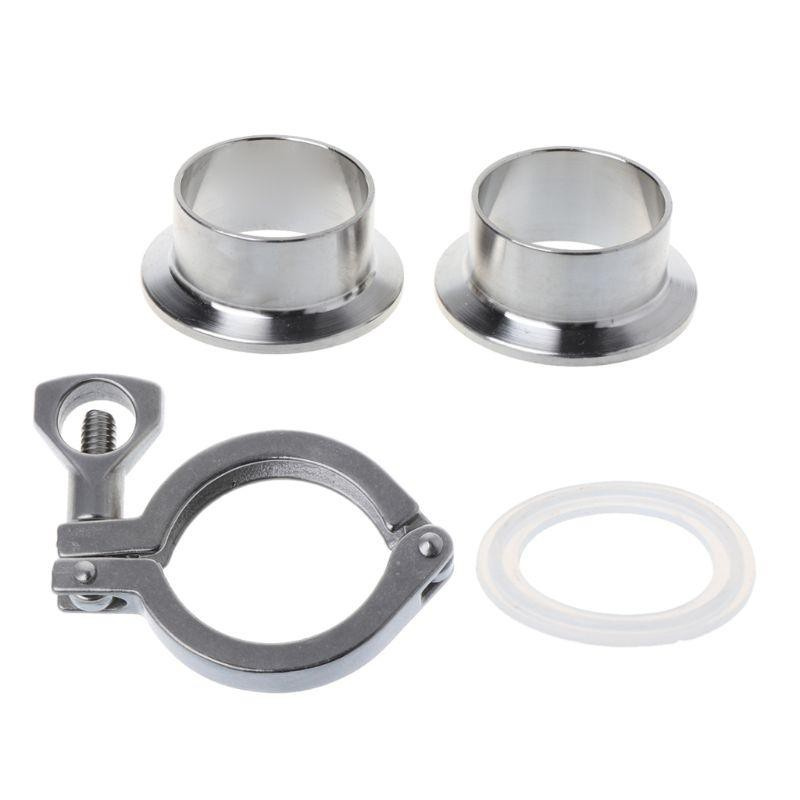 Yin Stainless Steel Tri-clamp Sus304 Sanitary Pipe Weld Ferrule Silicone Gasket Set Shopee Indonesia