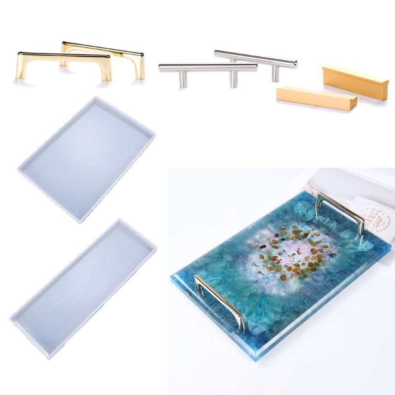 SIY  Silicone Resin Tray Mold Epoxy Resin Casting Mold for DIY Vanity Tray Jewelry Tray Serving Board and Serving Tray Mold