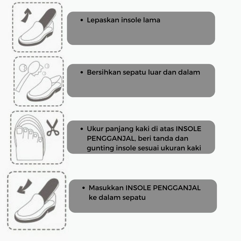 BUSA INSOLE PENGGANJAL ALAS INSOLE NYAMAN ANTI LECET 5D IMPORT TS14