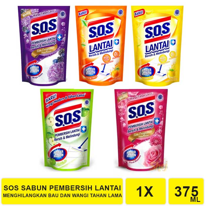 SOS SABUN PEMBERSIH LANTAI ANTI BACTERIAL 375 ML / SABUN LANTAI SOS 375 ML / PEMBERSIH LANTAI SOS 375 ML