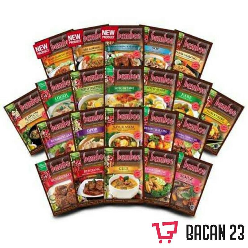 Bamboe Bumbu Instan ( Mie Goreng - Nasi Goreng Pedas - Liwet - Uduk - Kuning ) / Bacan 23 - Bacan23