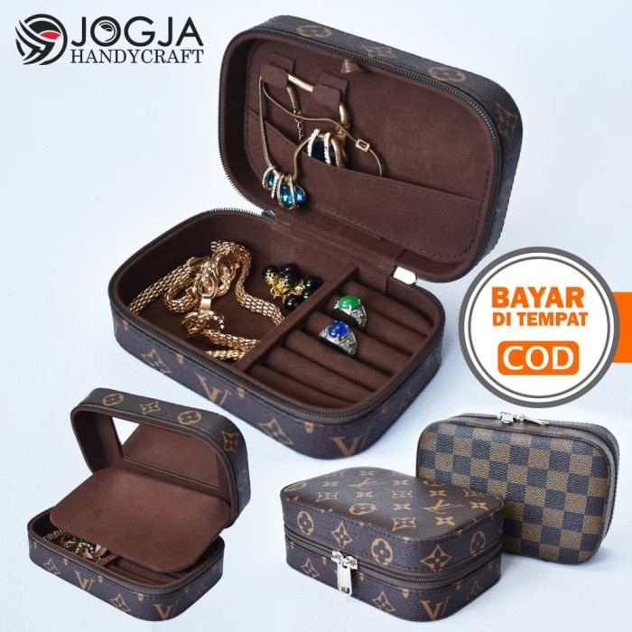 Kotak Penyimpanan Emas & Tempat Perhiasan + Cicin Kalung Gelang Travel